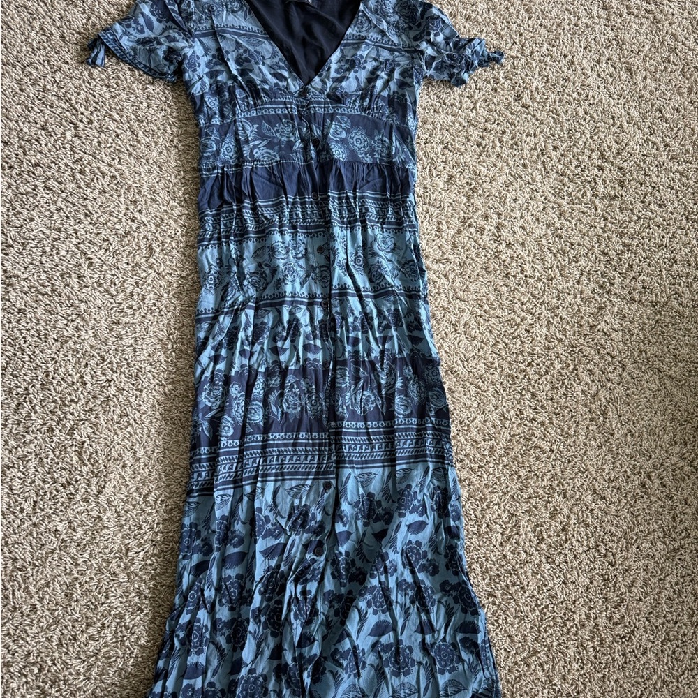 Blue floral maxi dress